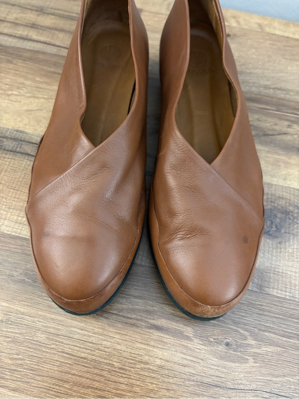 Coclico Gen Flat Leather Slip On Shoes Minimalist Brown Women’s - Picture 6 of 13